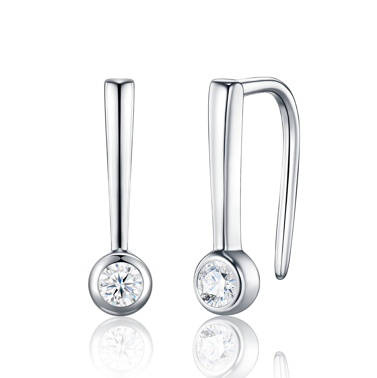 Pendolino Moissanite Drop Earrings in Sterling Silver