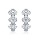 Duefiori Moissanite Huggie Hoop Earrings in Sterling Silver