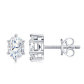 Ovalino Moissanite Stud Earrings in Sterling Silver