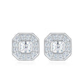 Ottangolo Moissanite Halo Stud Earrings in Sterling Silver