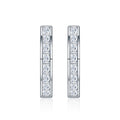 Canaletto Moissanite Huggie Hoop Earrings in Sterling Silver