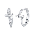 Icsina Moissanite Huggie Hoop Earrings in Sterling Silver
