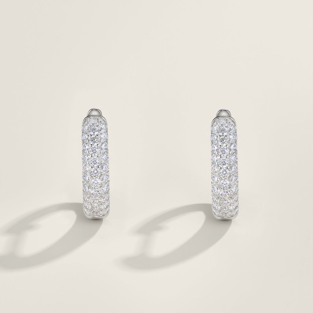 Mistina Moissanite Huggie Hoop Earrings in Sterling Silver