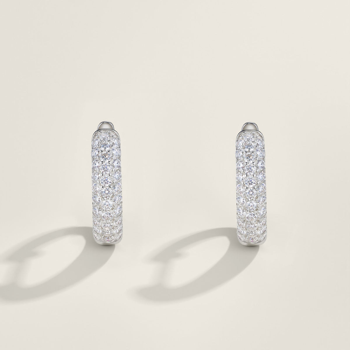Mistina Moissanite Huggie Hoop Earrings in Sterling Silver