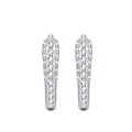 Bina Moissanite Huggie Hoop Earrings in Sterling Silver