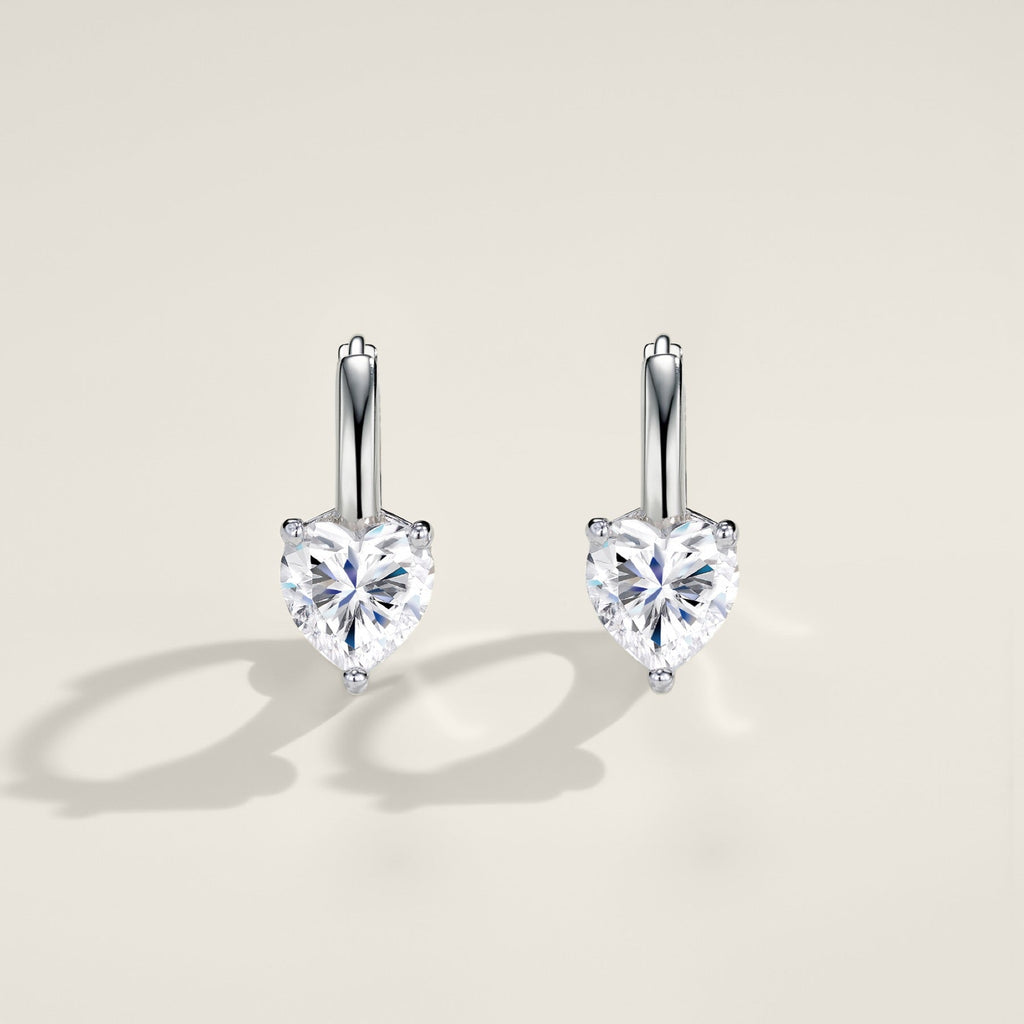 Cuoretondo Moissanite Stud Earrings in Sterling Silver
