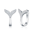 Sirenetta Moissanite Whale Tail Stud Earrings in Sterling Silver