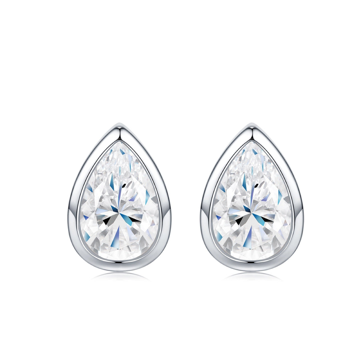 Perina Pear-Cut Moissanite Stud Earrings in Sterling Silver