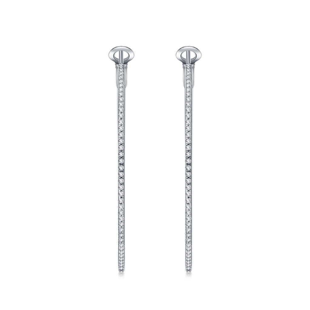 Grancerchio Moissanite Hoop Earrings in Sterling Silver