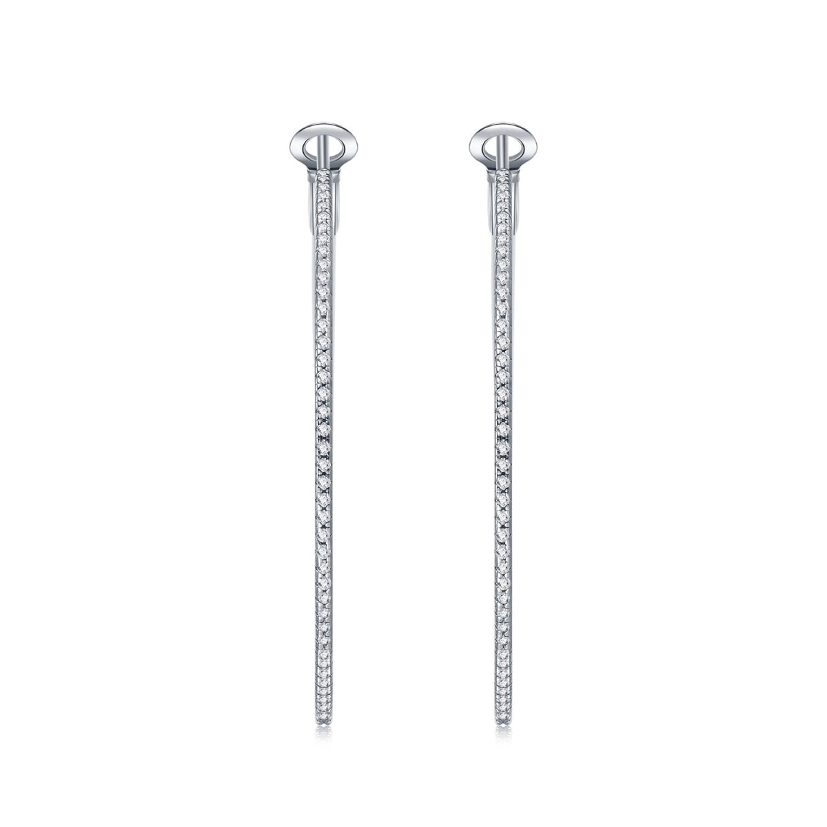 Grancerchio Moissanite Hoop Earrings in Sterling Silver