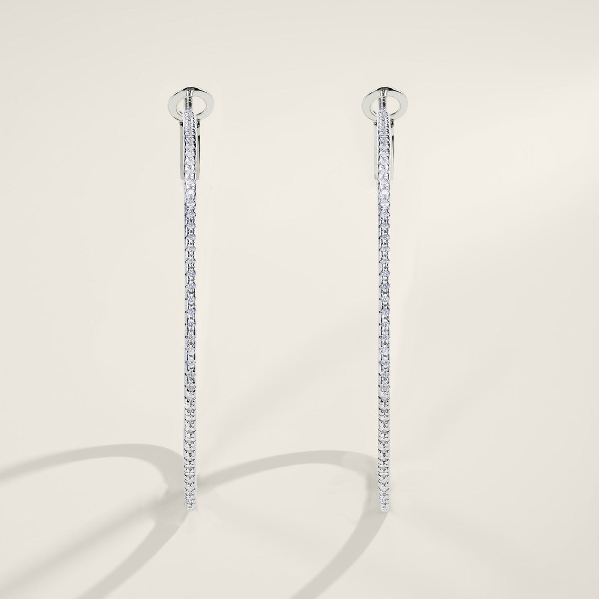 Grancerchio Moissanite Hoop Earrings in Sterling Silver