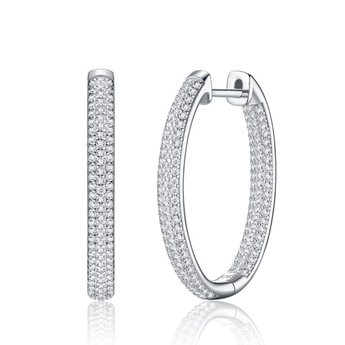 Ampio Moissanite Huggie Hoop Earrings in Sterling Silver