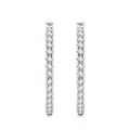 Ovaletto Moissanite Huggie Hoop Earrings in Sterling Silver