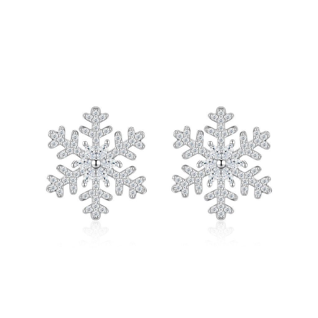 Gelo Moissanite Flower Stud Earrings in Sterling Silver