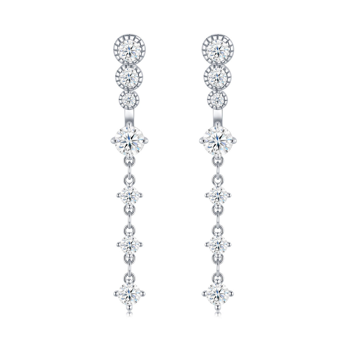 Rugiada Moissanite Drop Earrings in Sterling Silver