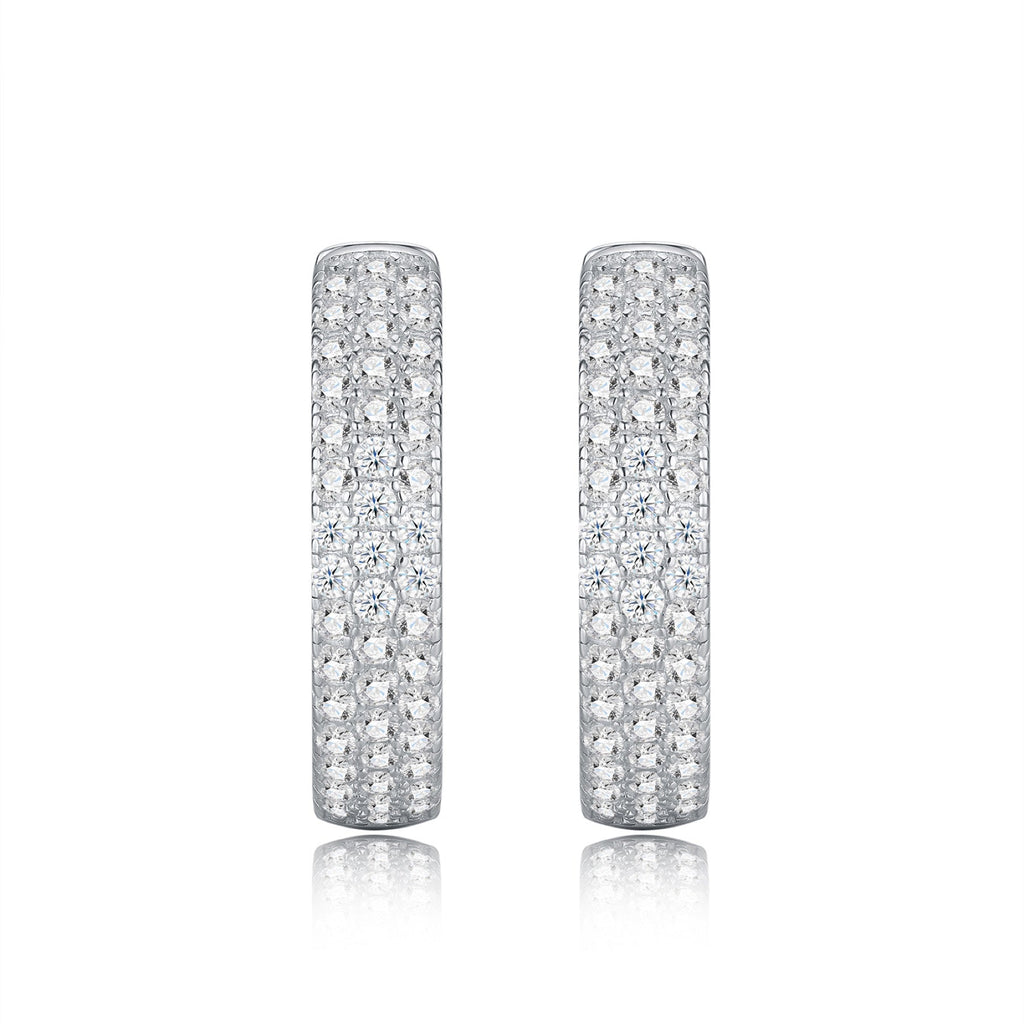 Corposo Moissanite Huggie Hoop Earrings in Sterling Silver