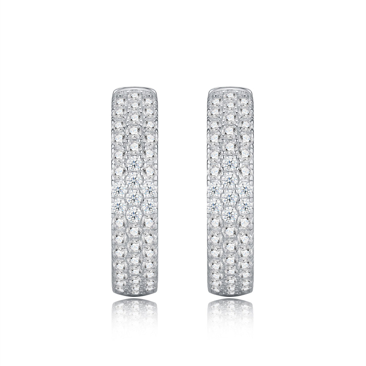 Corposo Moissanite Huggie Hoop Earrings in Sterling Silver