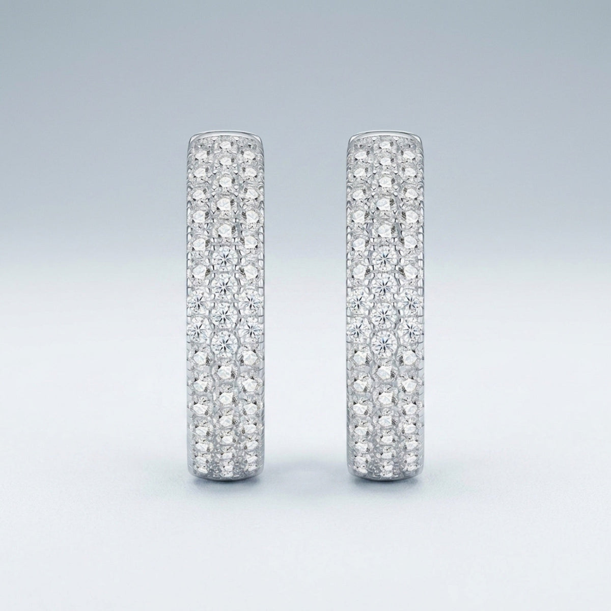 Corposo Moissanite Huggie Hoop Earrings in Sterling Silver