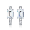Smeraldini Moissanite Huggie Hoop Earrings in Sterling Silver