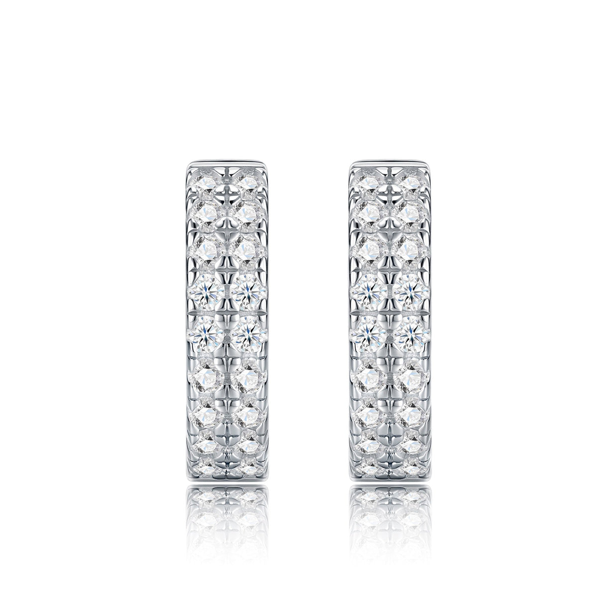 Semplina Moissanite Huggie Hoop Earrings in Sterling Silver