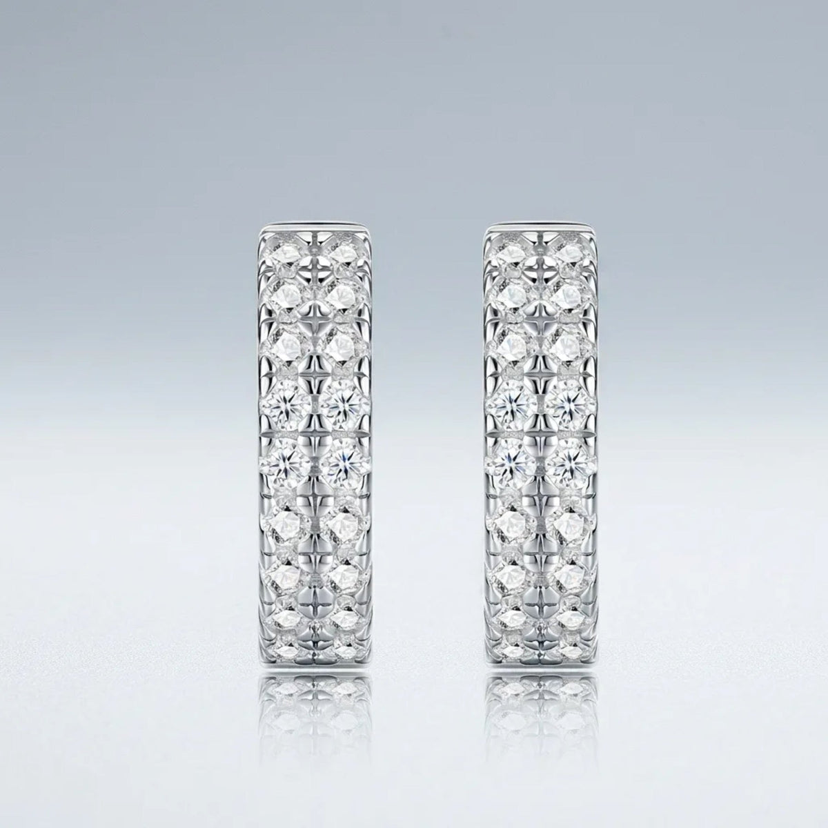 Semplina Moissanite Huggie Hoop Earrings in Sterling Silver