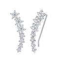Sciamella Moissanite Climber Stud Earrings in Sterling Silver