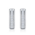 Binata Moissanite Huggie Hoop Earrings in Sterling Silver