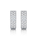 Fasciata Moissanite Huggie Hoop Earrings in Sterling Silver
