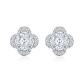 Quadribag Moissanite Clover Stud Earrings in Sterling Silver