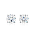 Puro 1 Carat Moissanite Stud Earrings in Sterling Silver