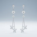 Stellario Moissanite Drop Earrings in Sterling Silver