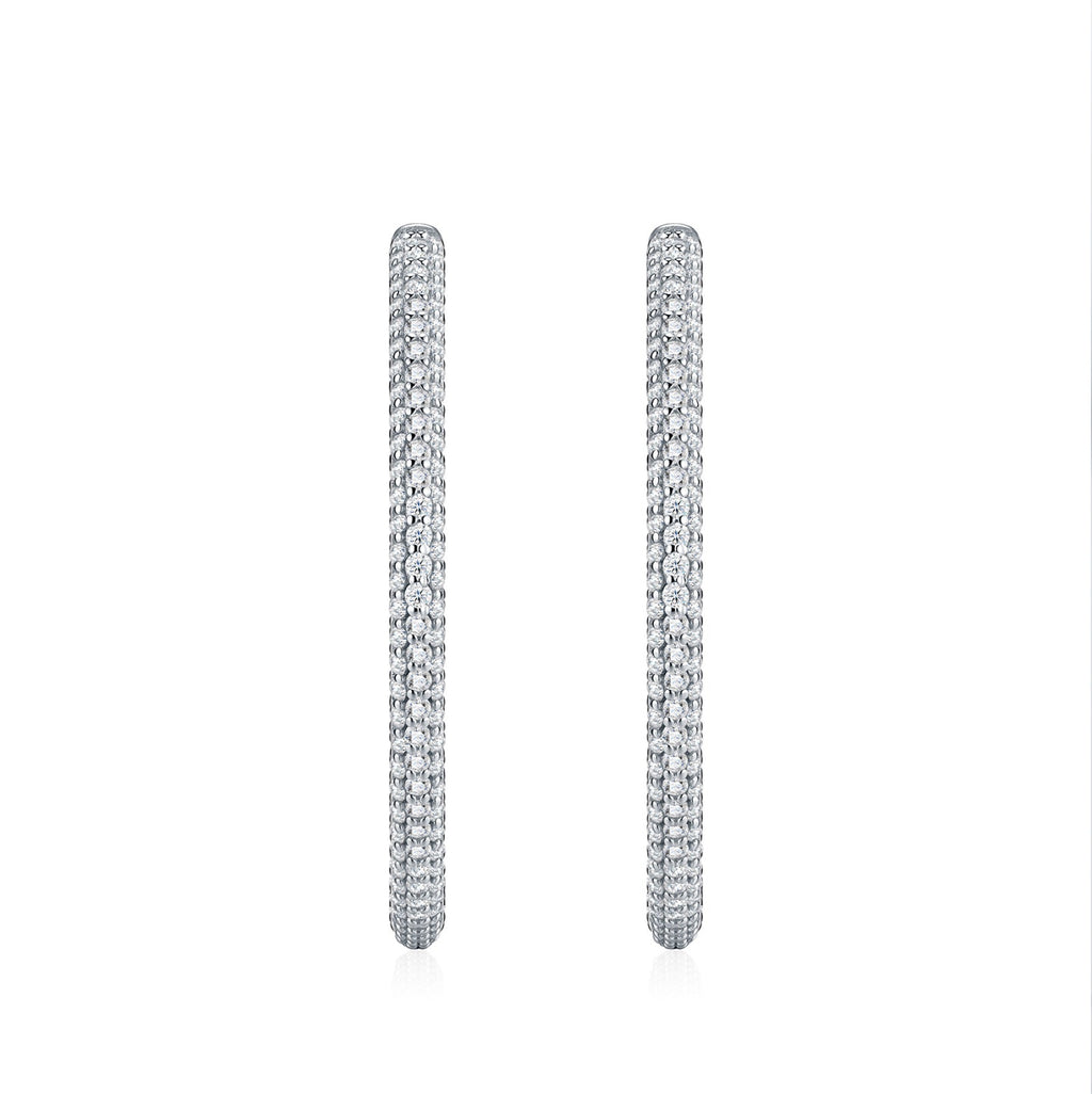Sottiletta Moissanite Hoop Earrings in Sterling Silver