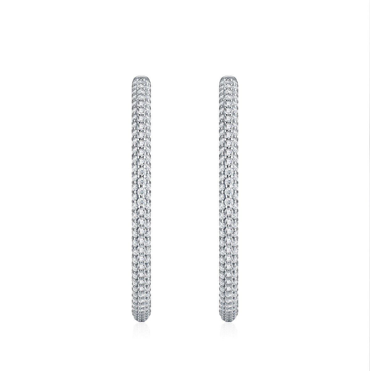 Sottiletta Moissanite Hoop Earrings in Sterling Silver