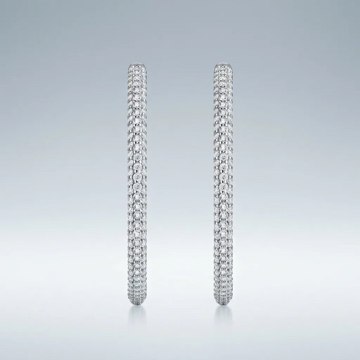 Sottiletta Moissanite Hoop Earrings in Sterling Silver