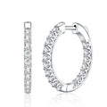 Scaletta Moissanite Huggie Hoop Earrings in Sterling Silver