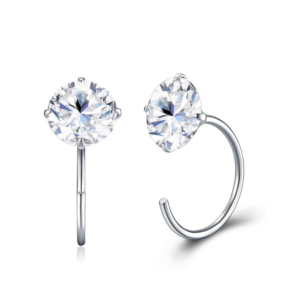 Nudo Moissanite Stud Earrings in Sterling Silver