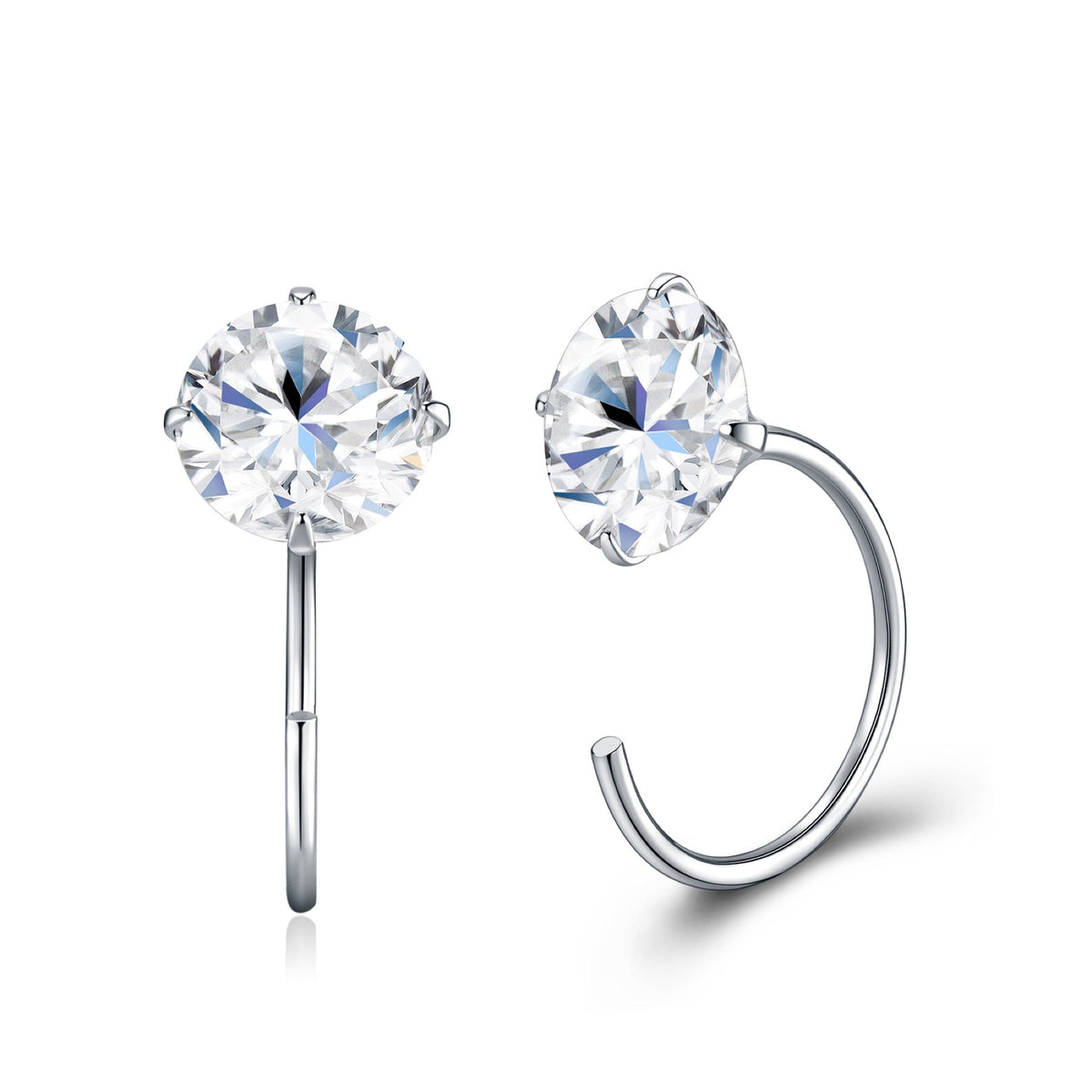 Nudo Moissanite Stud Earrings in Sterling Silver