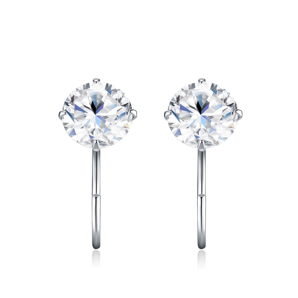 Nudo Moissanite Stud Earrings in Sterling Silver