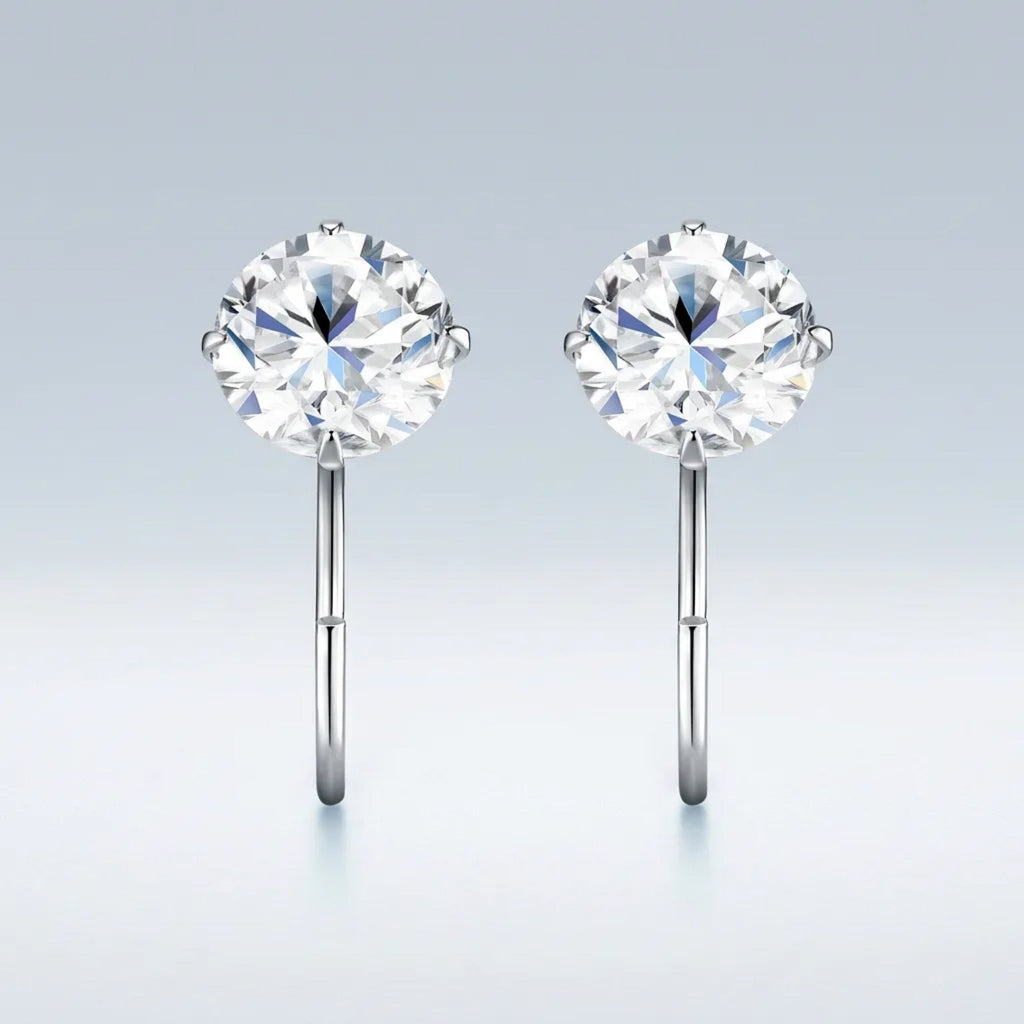 Nudo Moissanite Stud Earrings in Sterling Silver