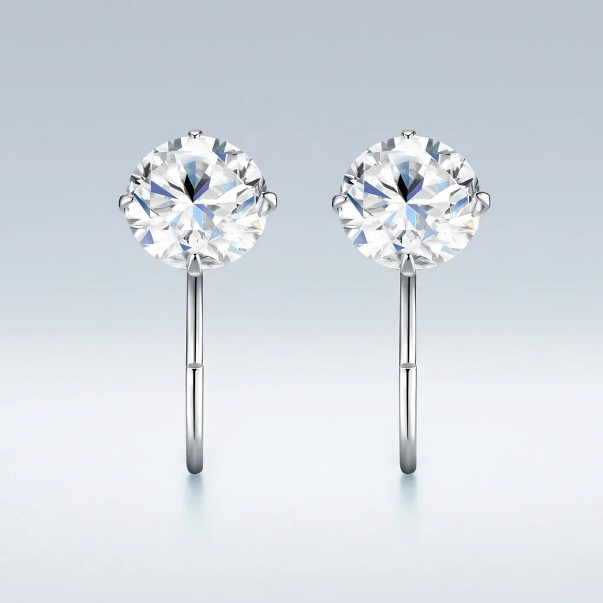 Nudo Moissanite Stud Earrings in Sterling Silver