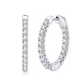 Ovalina Moissanite Huggie Hoop Earrings in Sterling Silver