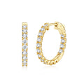 Soletta Moissanite Huggie Hoop Earrings in Gold-Tone Sterling Silver