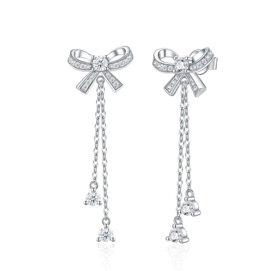 Fioccopendente Moissanite Drop Earrings in Sterling Silver