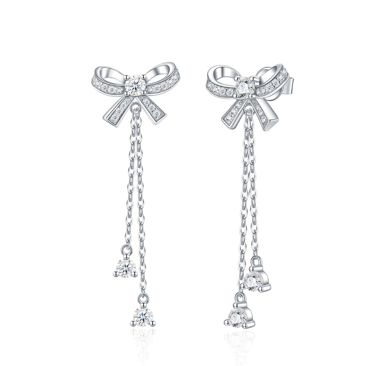 Fioccopendente Moissanite Drop Earrings in Sterling Silver