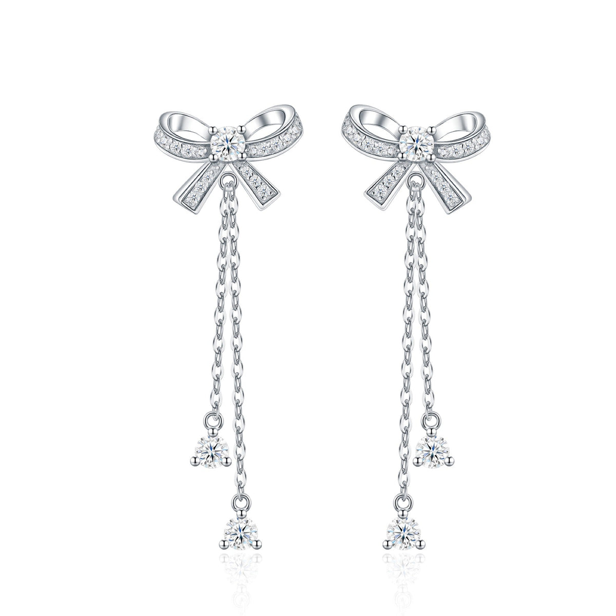 Fioccopendente Moissanite Drop Earrings in Sterling Silver