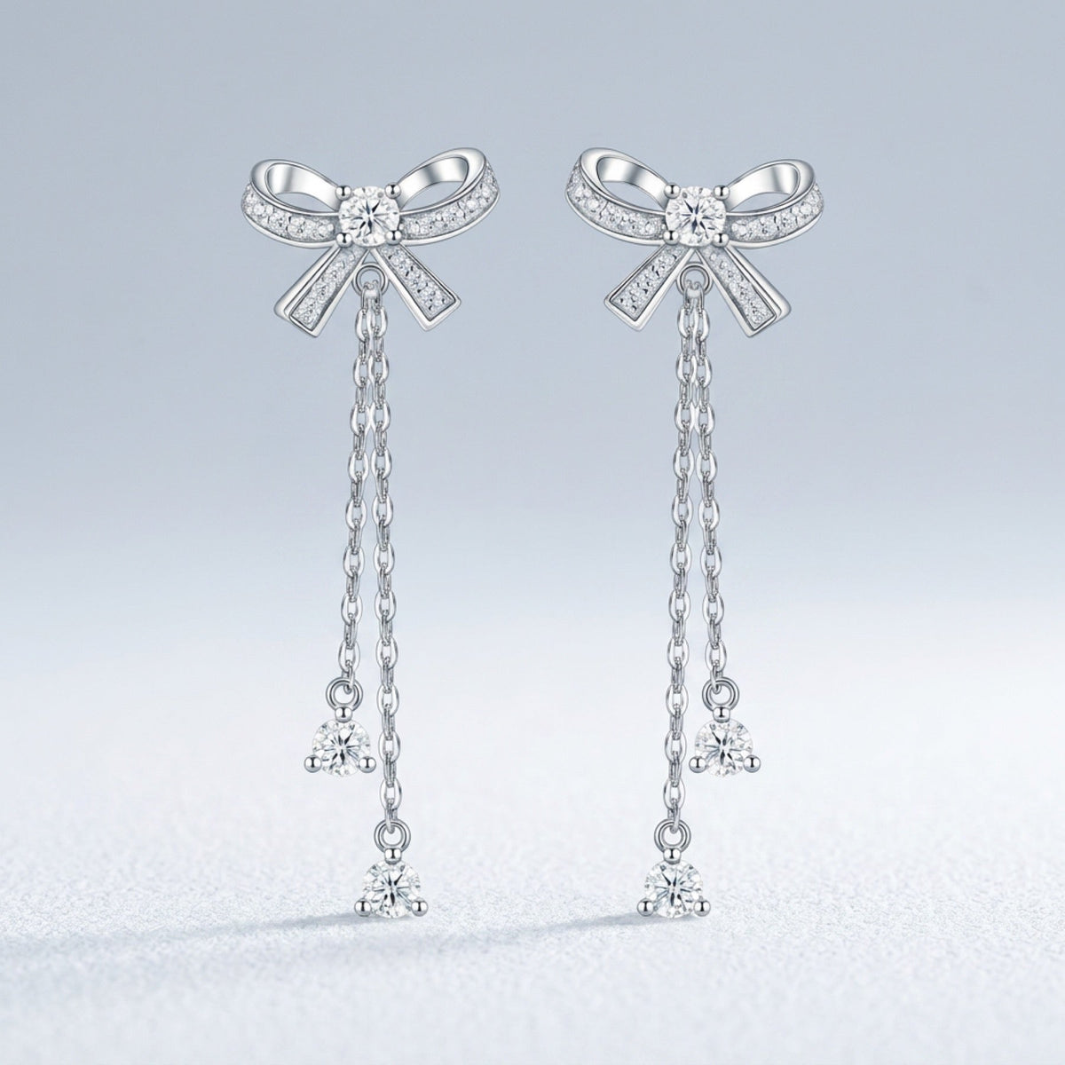 Fioccopendente Moissanite Drop Earrings in Sterling Silver