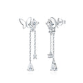 Farfallpendente Moissanite Drop Earrings in Sterling Silver