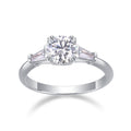 Goddess 1 Carat Moissanite Three-Stone Ring in Sterling Silver
