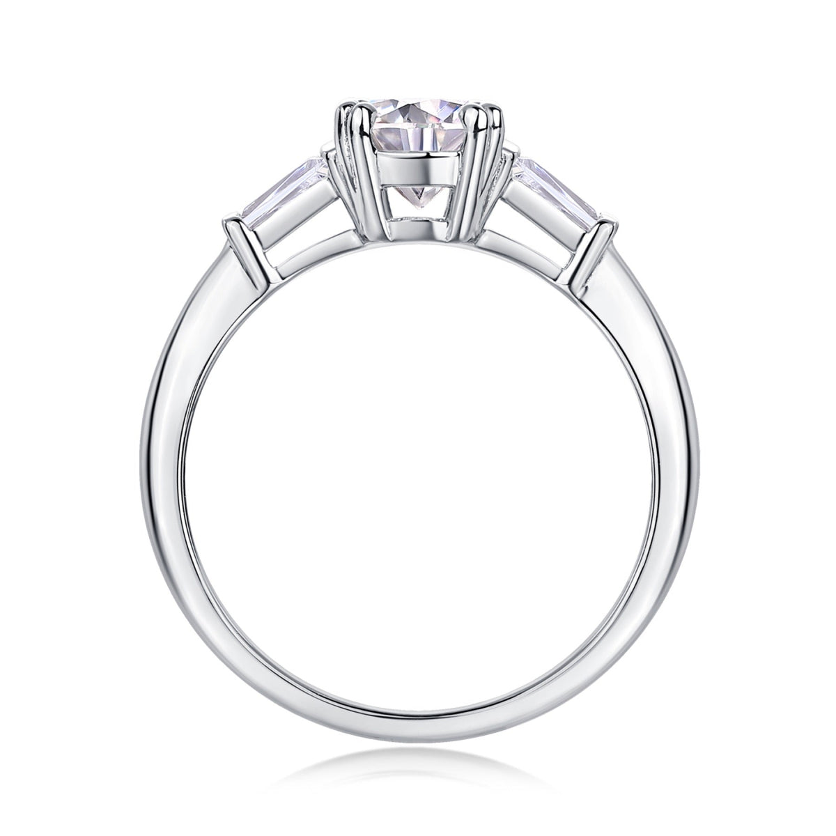 Goddess 1 Carat Moissanite Three-Stone Ring in Sterling Silver
