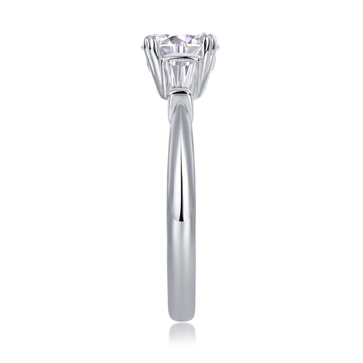 Goddess 1 Carat Moissanite Three-Stone Ring in Sterling Silver
